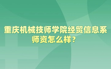 重慶機械技師學院經貿信息系師資怎么樣？
